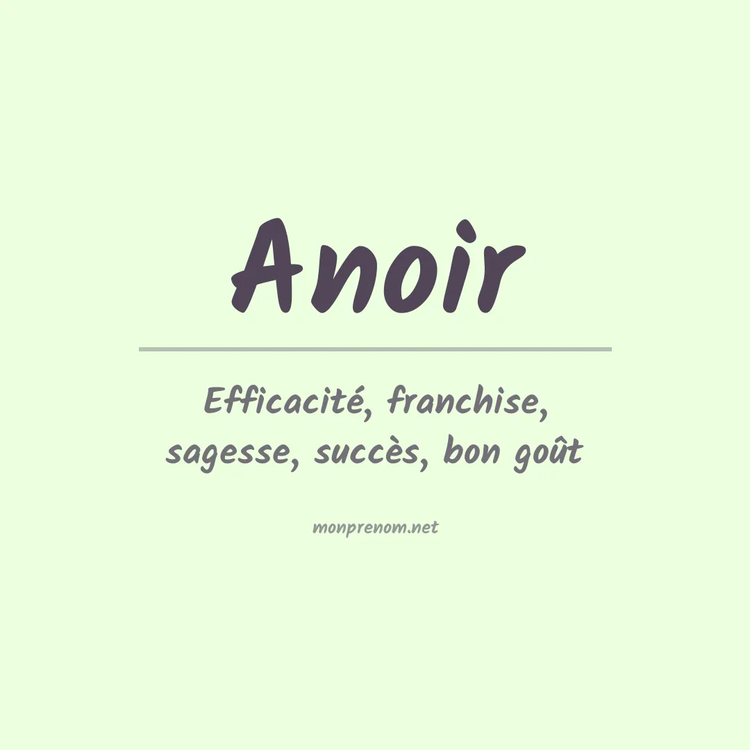 Signification du prénom Anoir