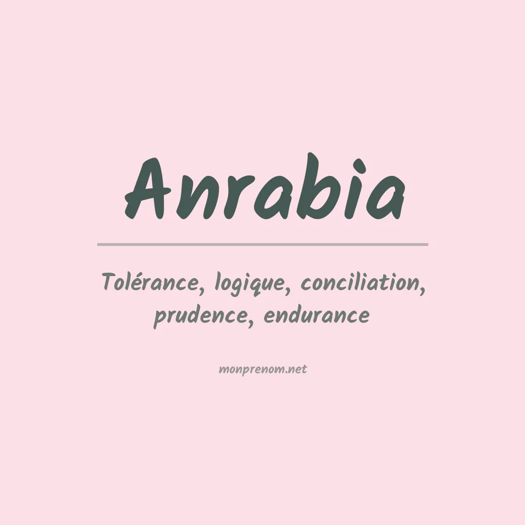 Signification du prénom Anrabia