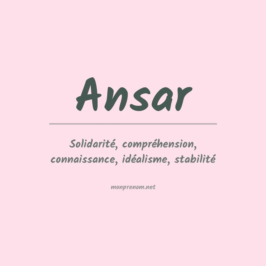 Signification du prénom Ansar