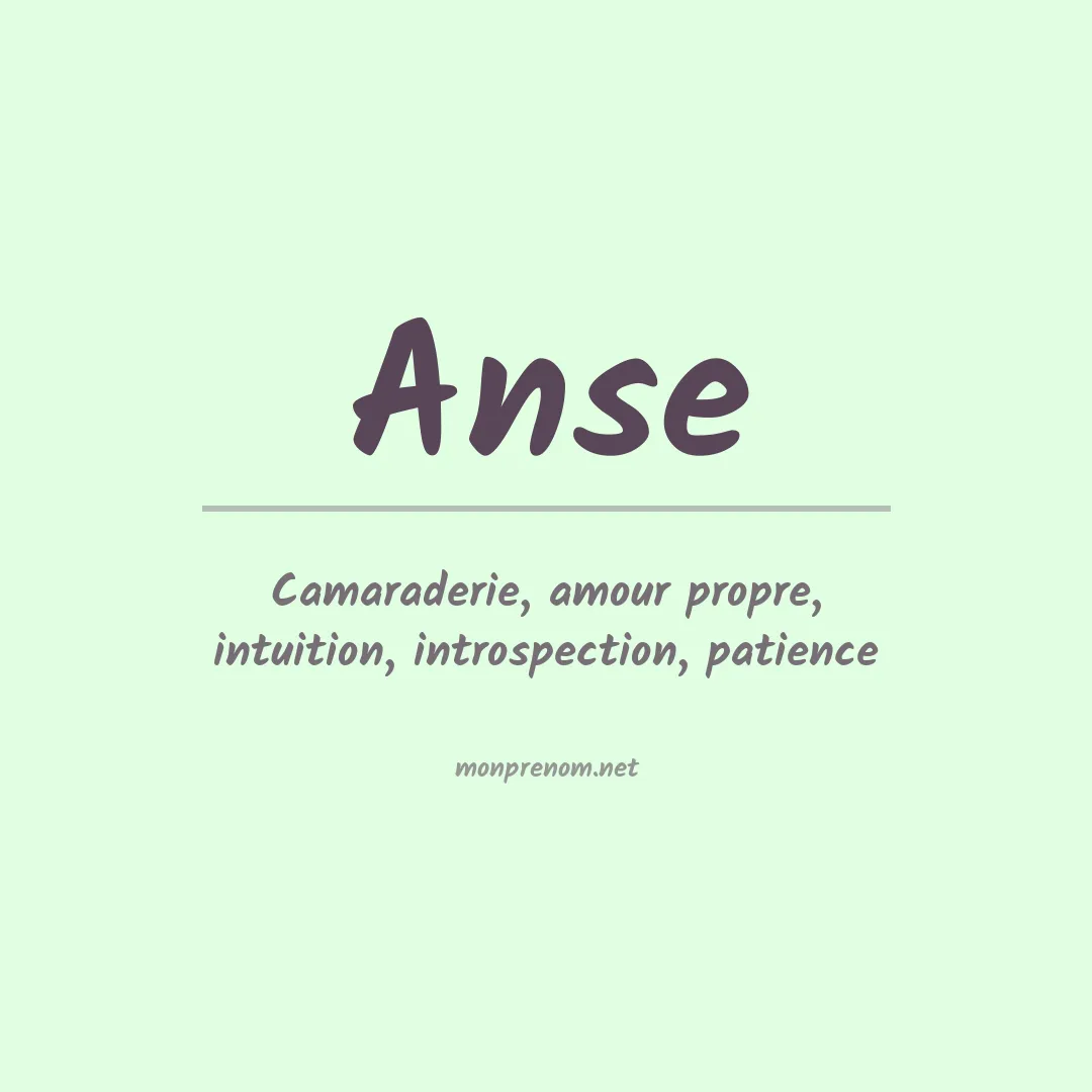 Signification du prénom Anse