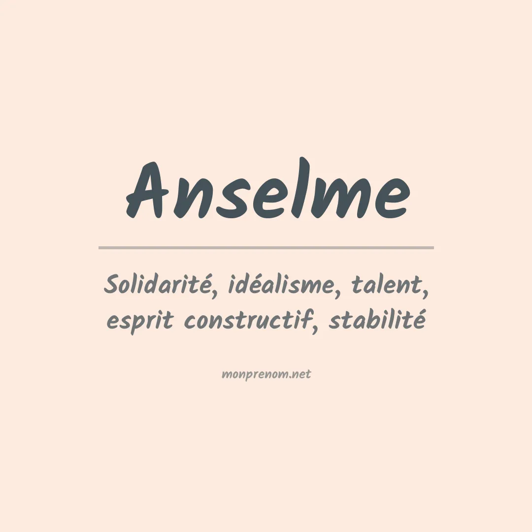 Signification du prénom Anselme