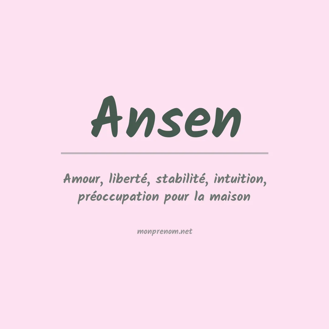 Signification du prénom Ansen