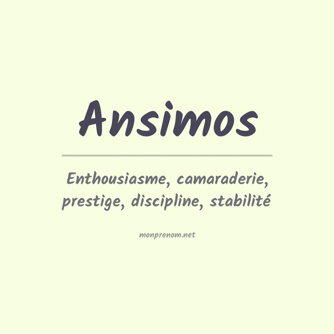 Signification du prénom Ansimos