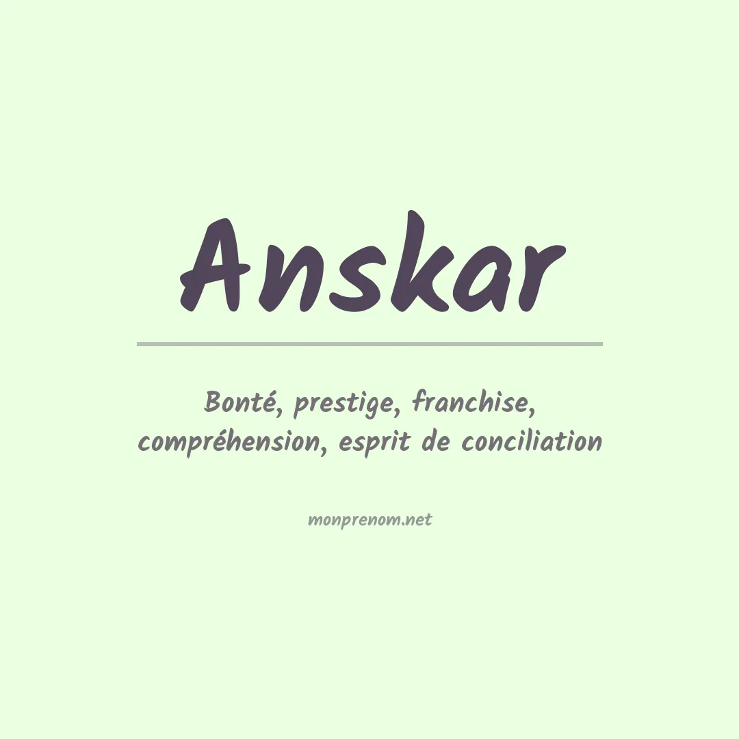Signification du prénom Anskar