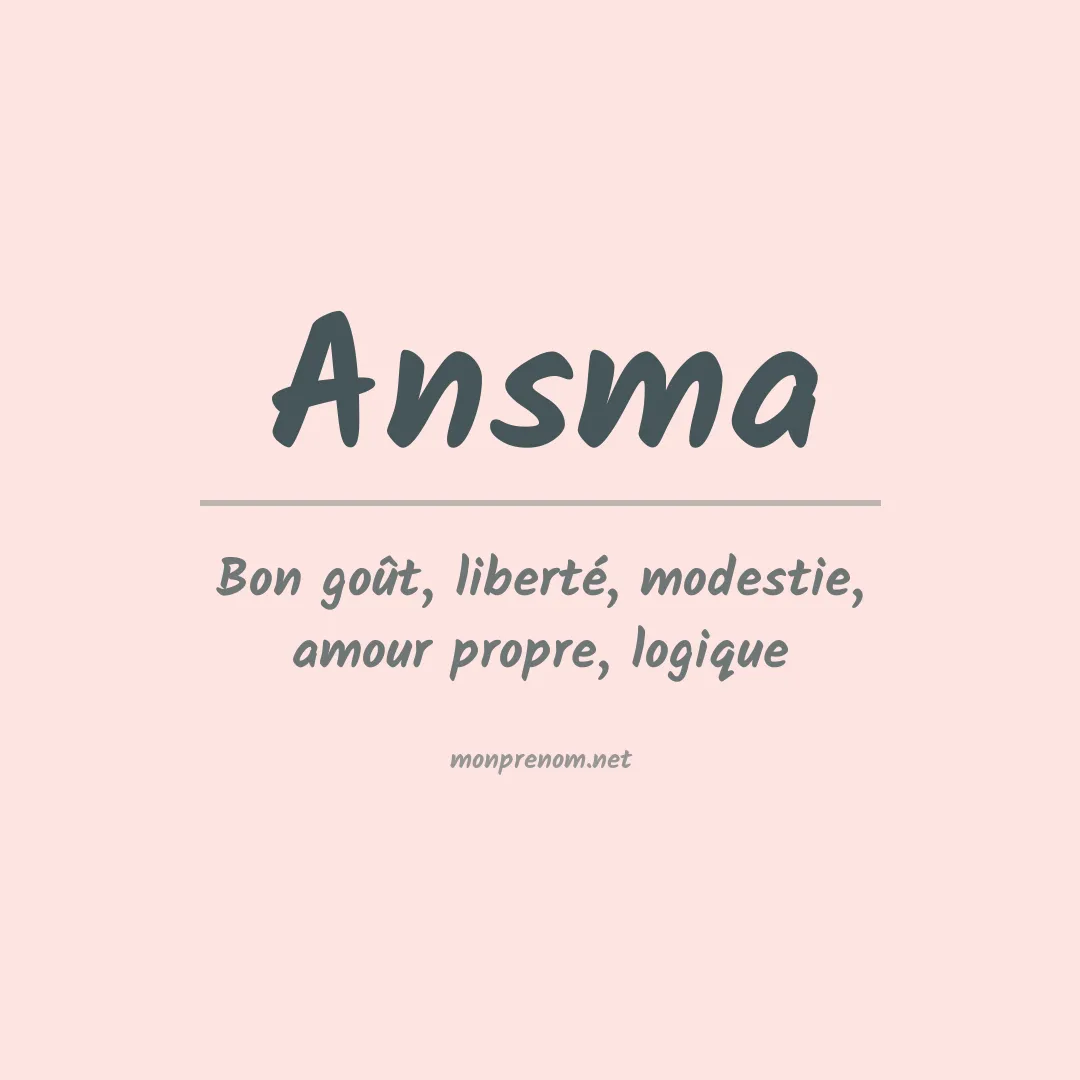 Signification du prénom Ansma