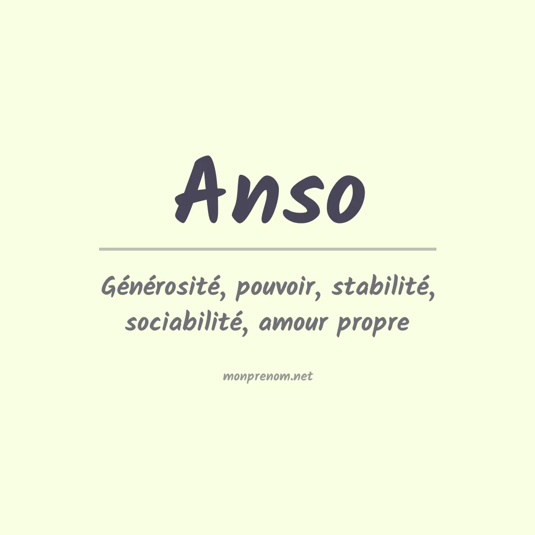 Signification du prénom Anso