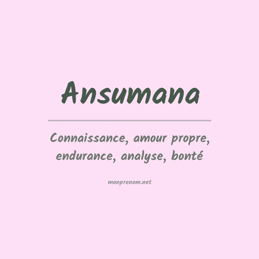 Signification du prénom Ansumana