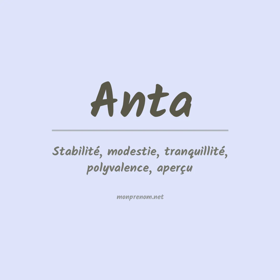 Prénom Anta