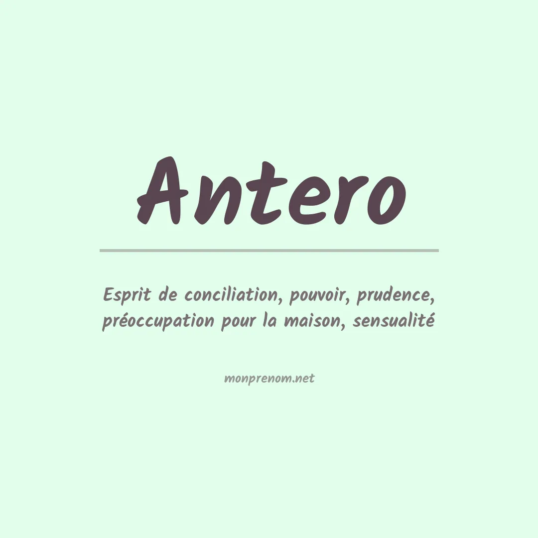 Signification du prénom Antero