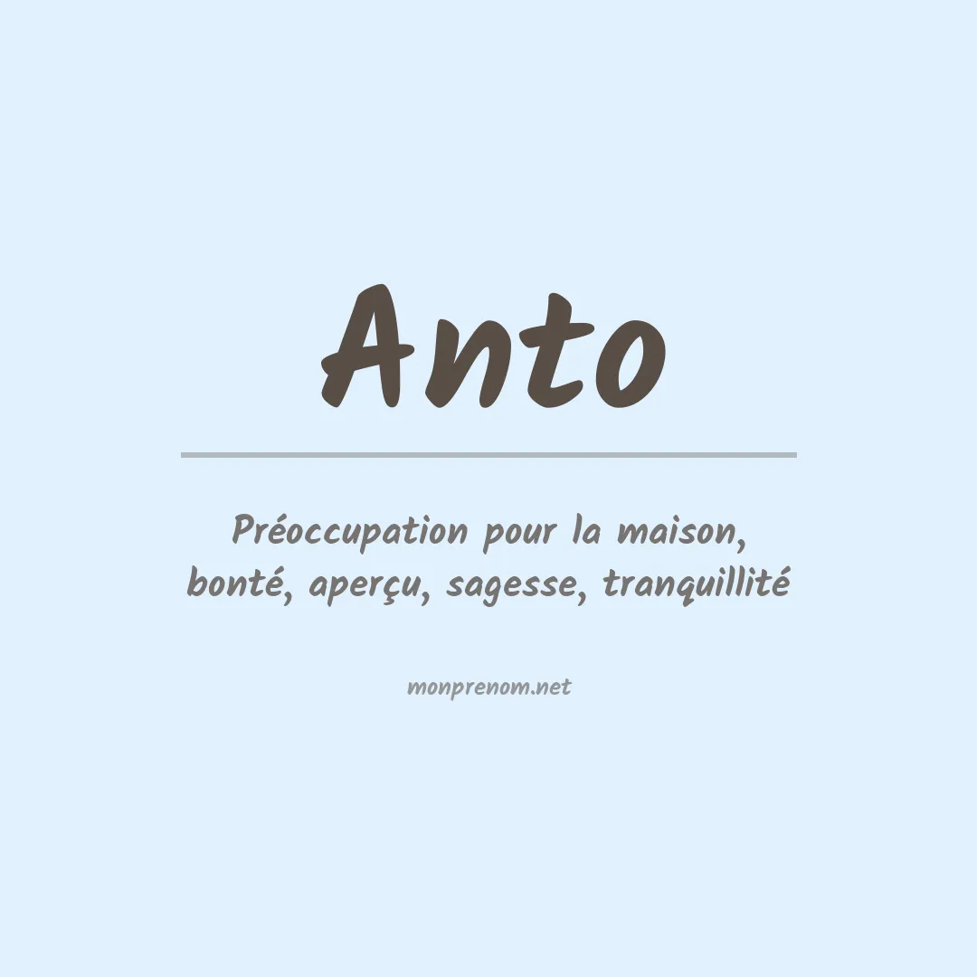 Prénom Anto