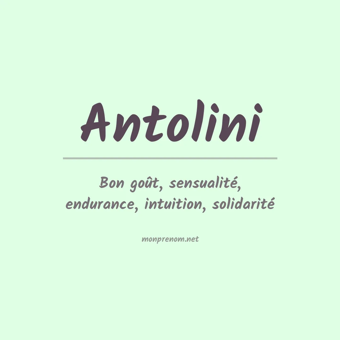 Prénom Antolini