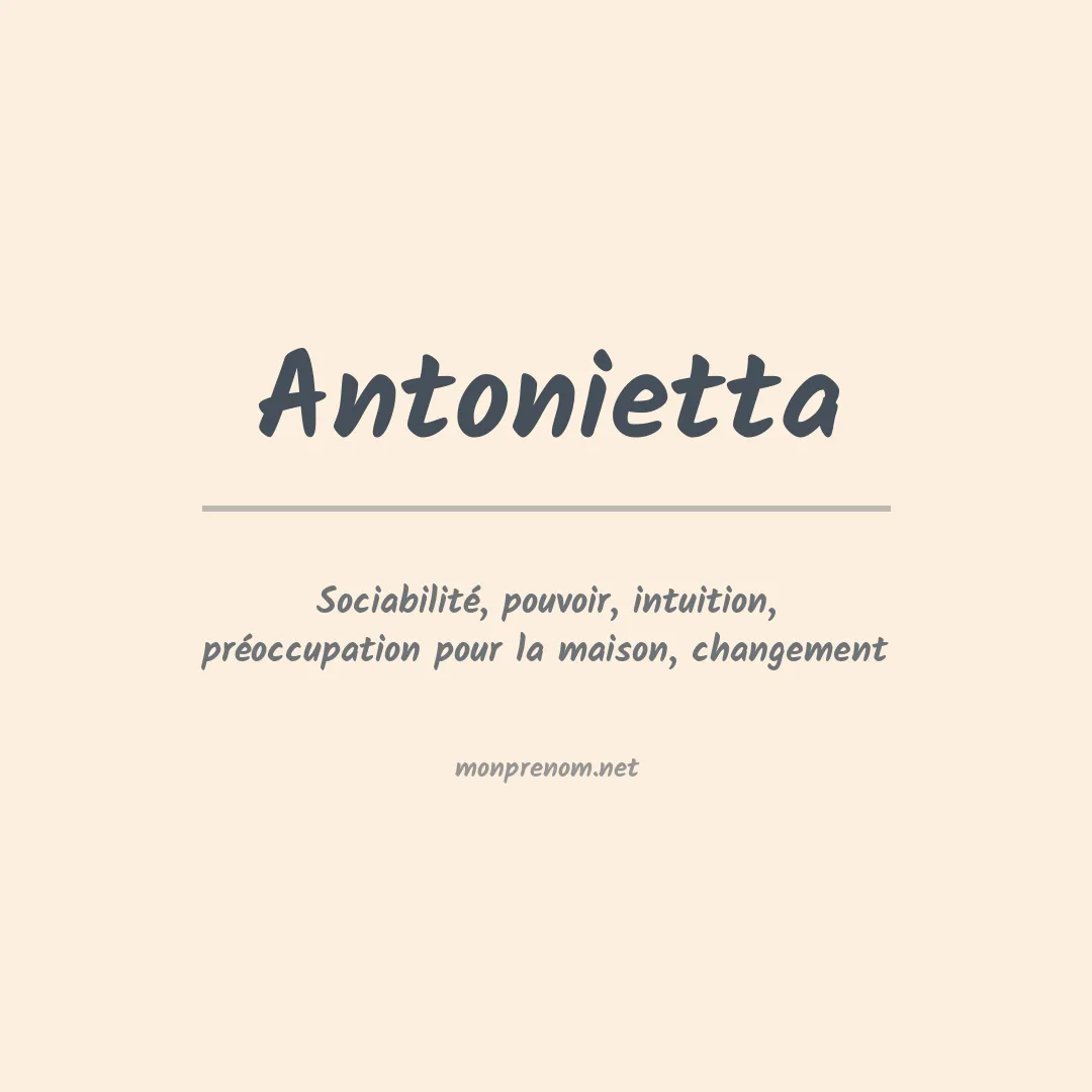 Signification du prénom Antonietta