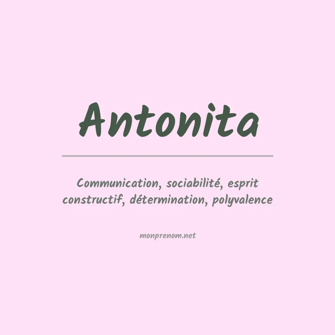 Signification du prénom Antonita