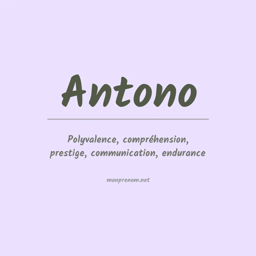 Signification du prénom Antono