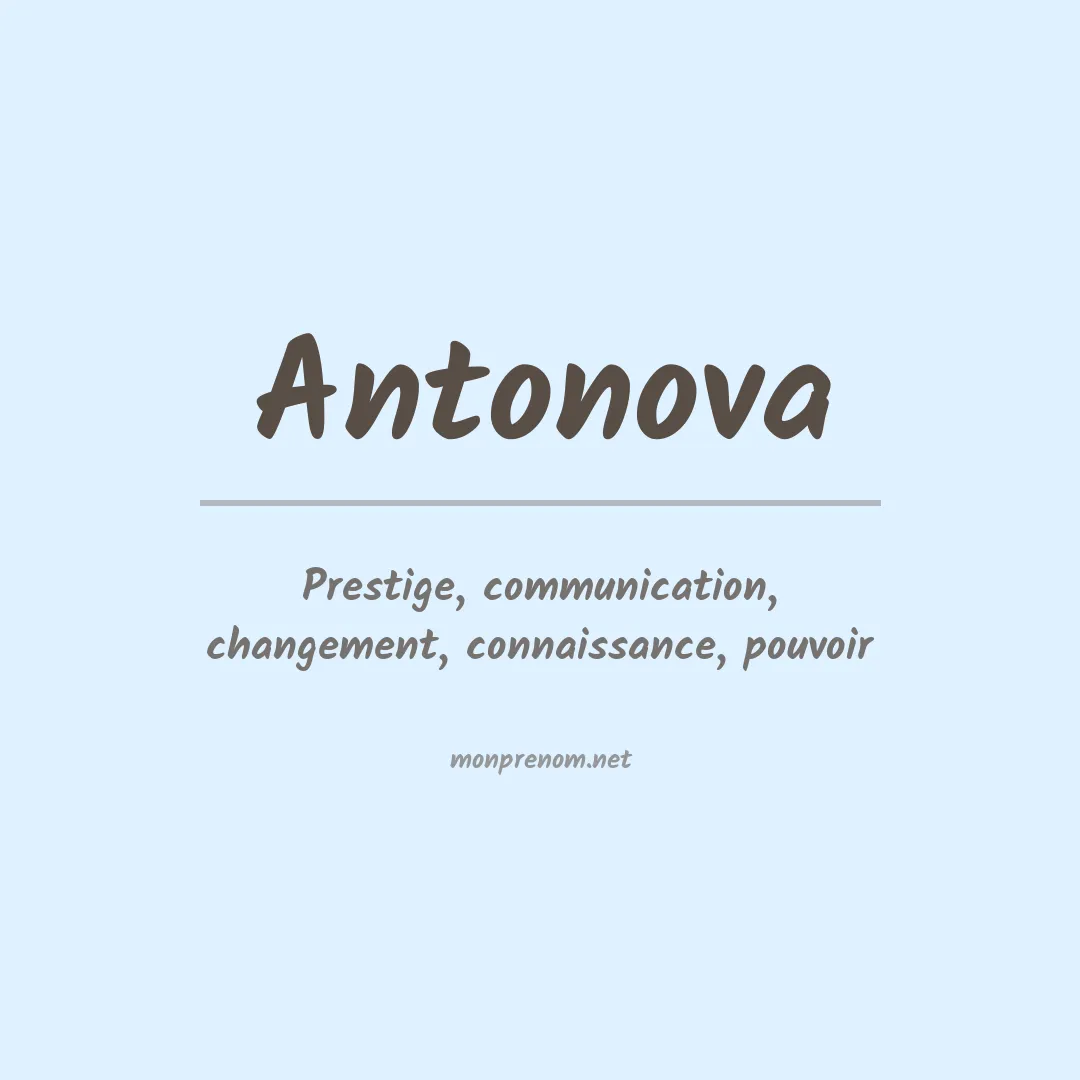 Signification du prénom Antonova