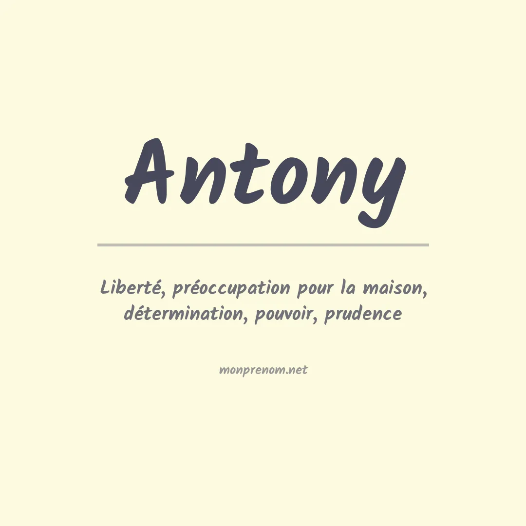 Prénom Antony