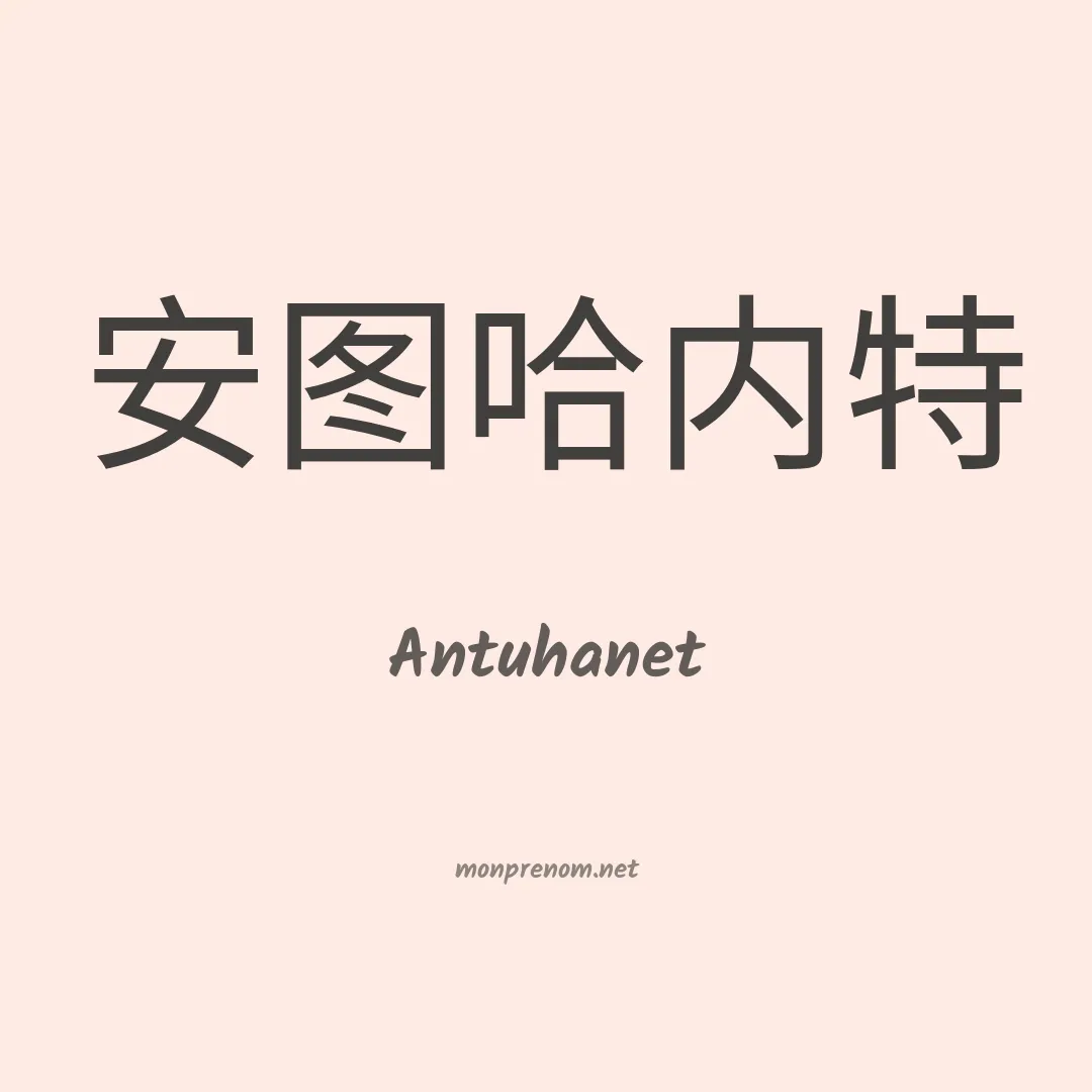 Antuhanet en chinois