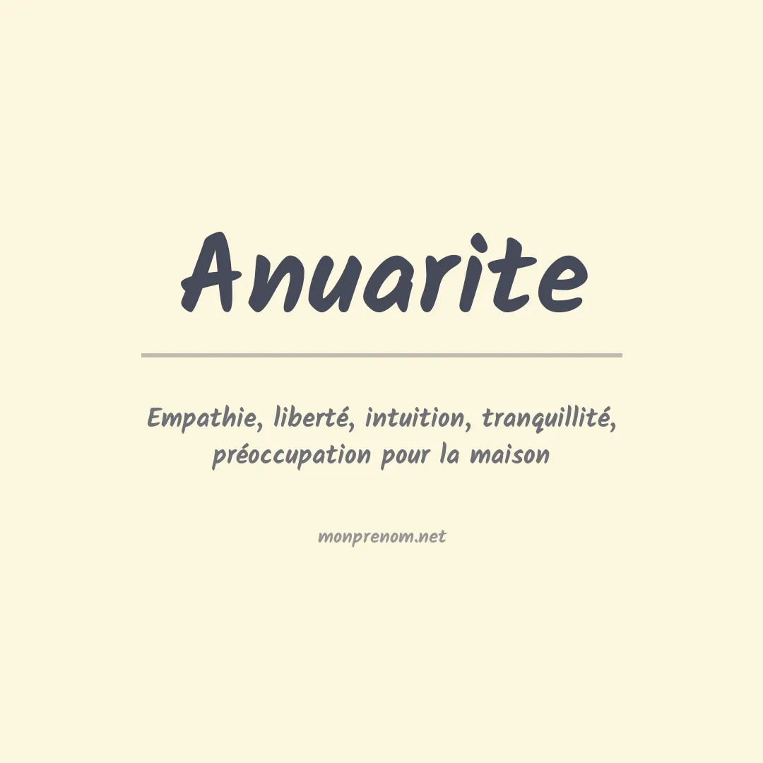 Signification du prénom Anuarite