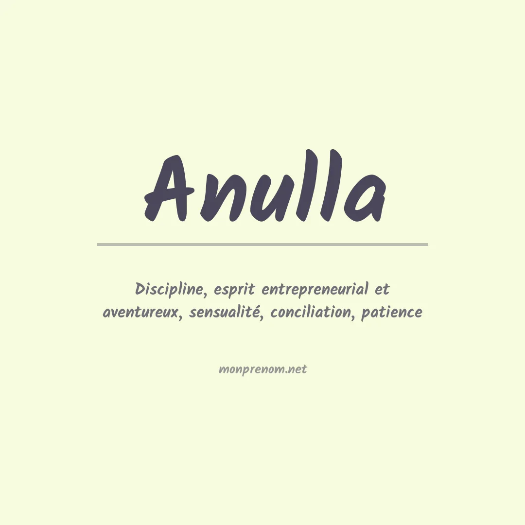 Signification du prénom Anulla