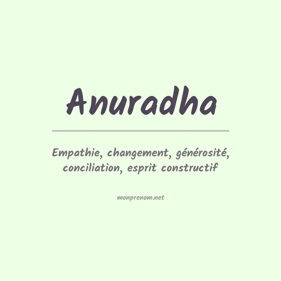 Signification du prénom Anuradha