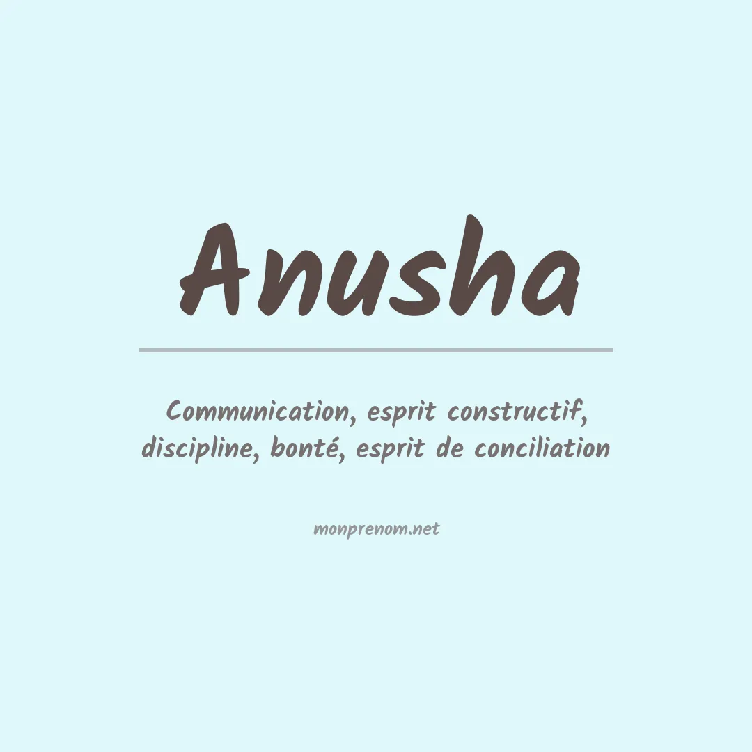 Signification du prénom Anusha