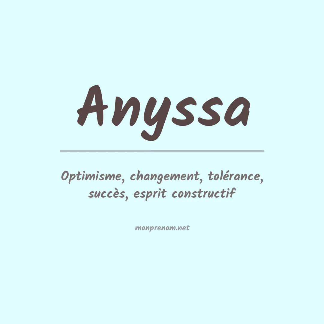 Signification du prénom Anyssa