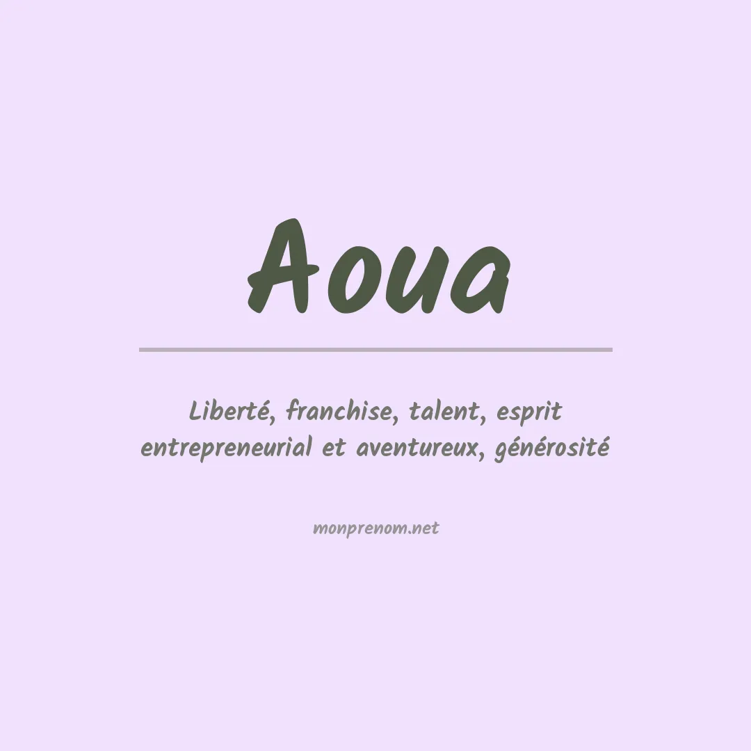 Signification du prénom Aoua
