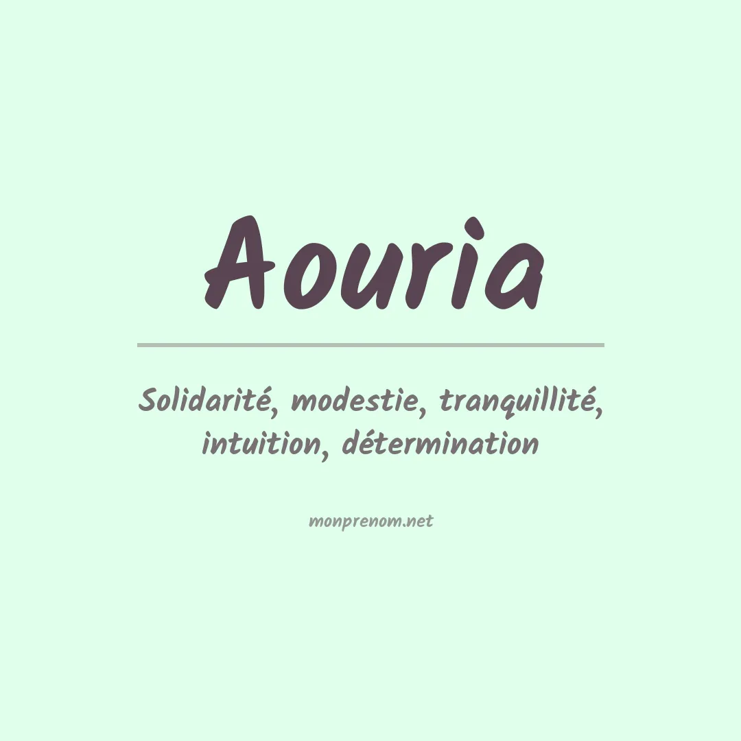 Signification du prénom Aouria