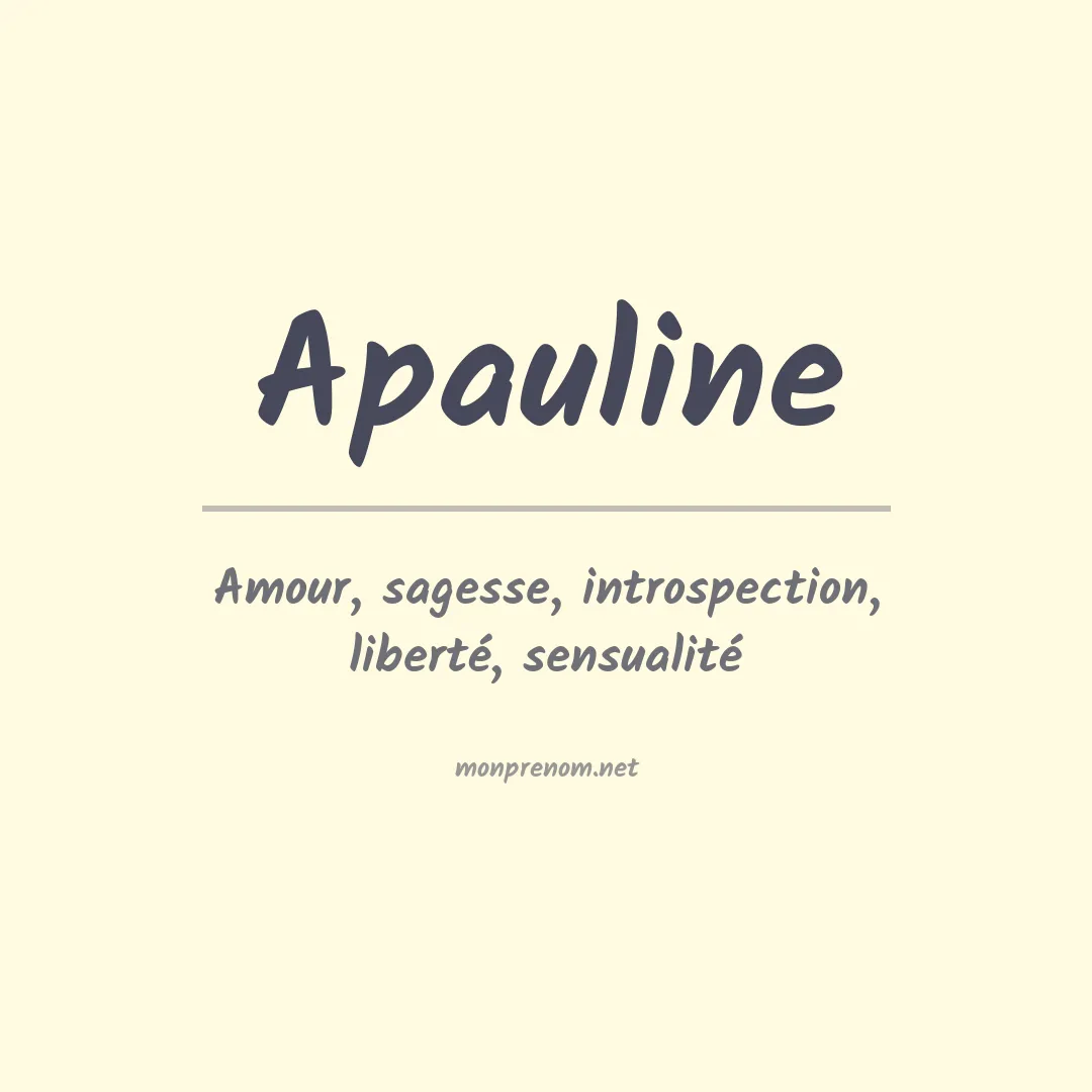 Signification du prénom Apauline