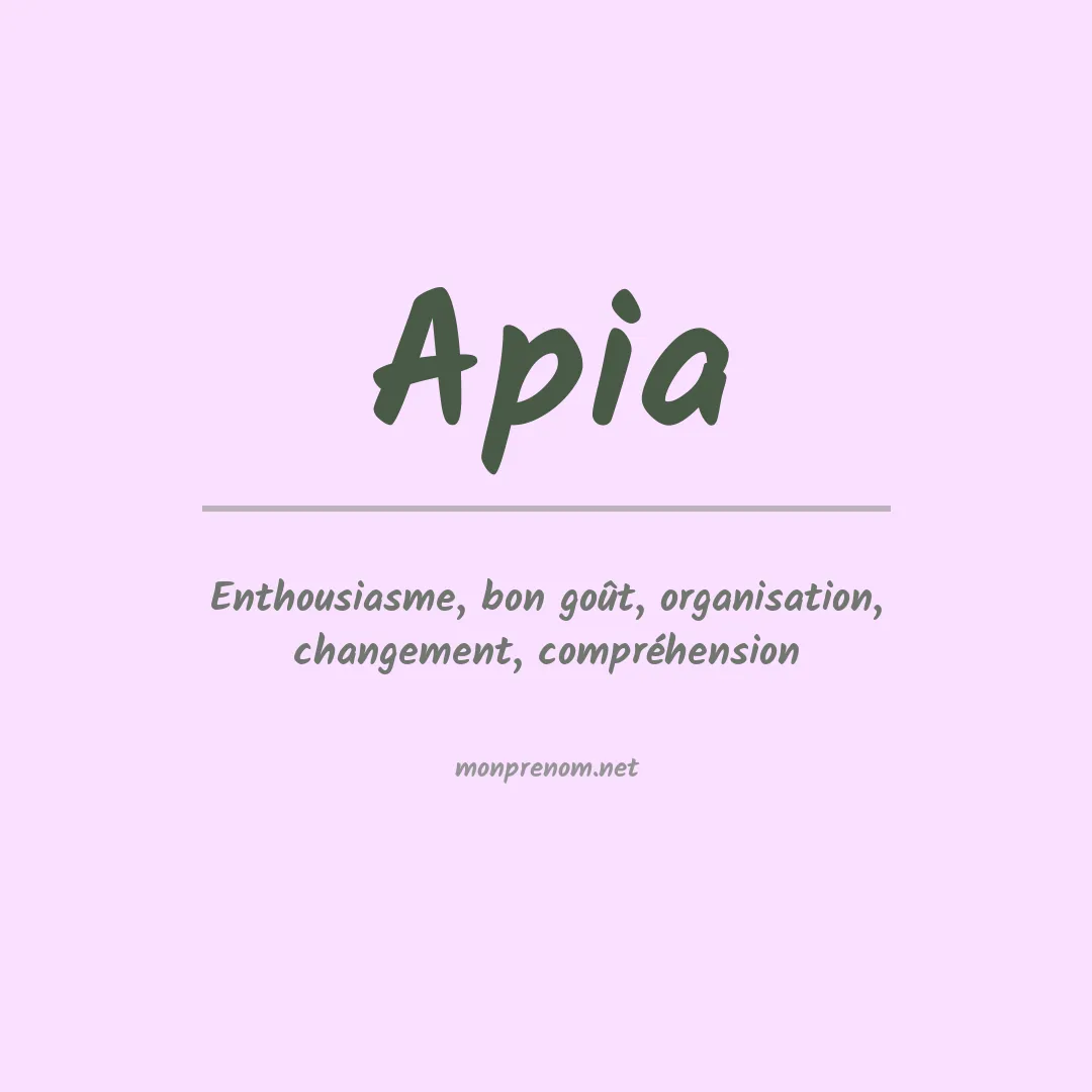 Signification du prénom Apia