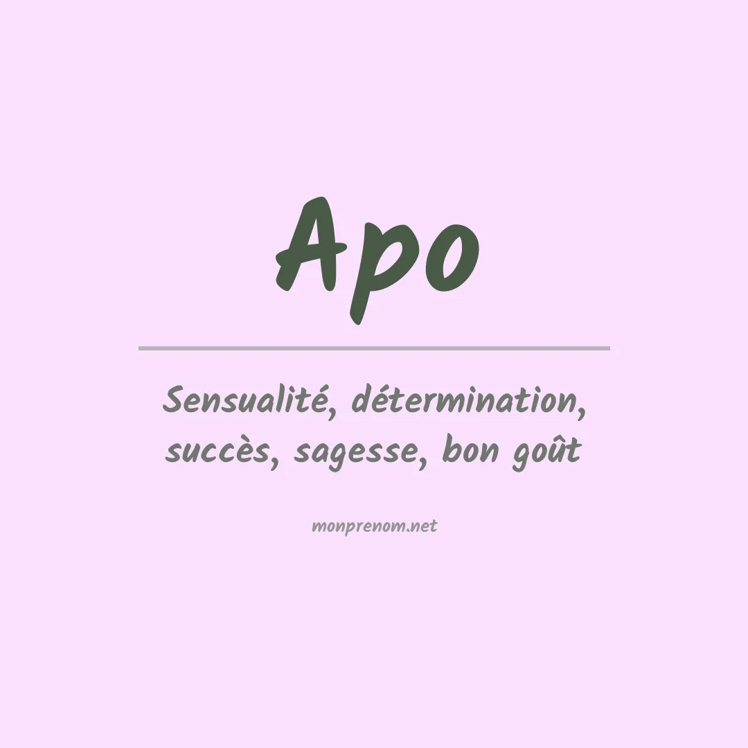 Signification du prénom Apo
