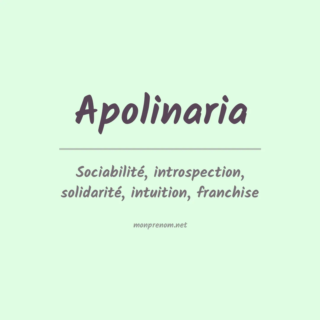 Signification du prénom Apolinaria