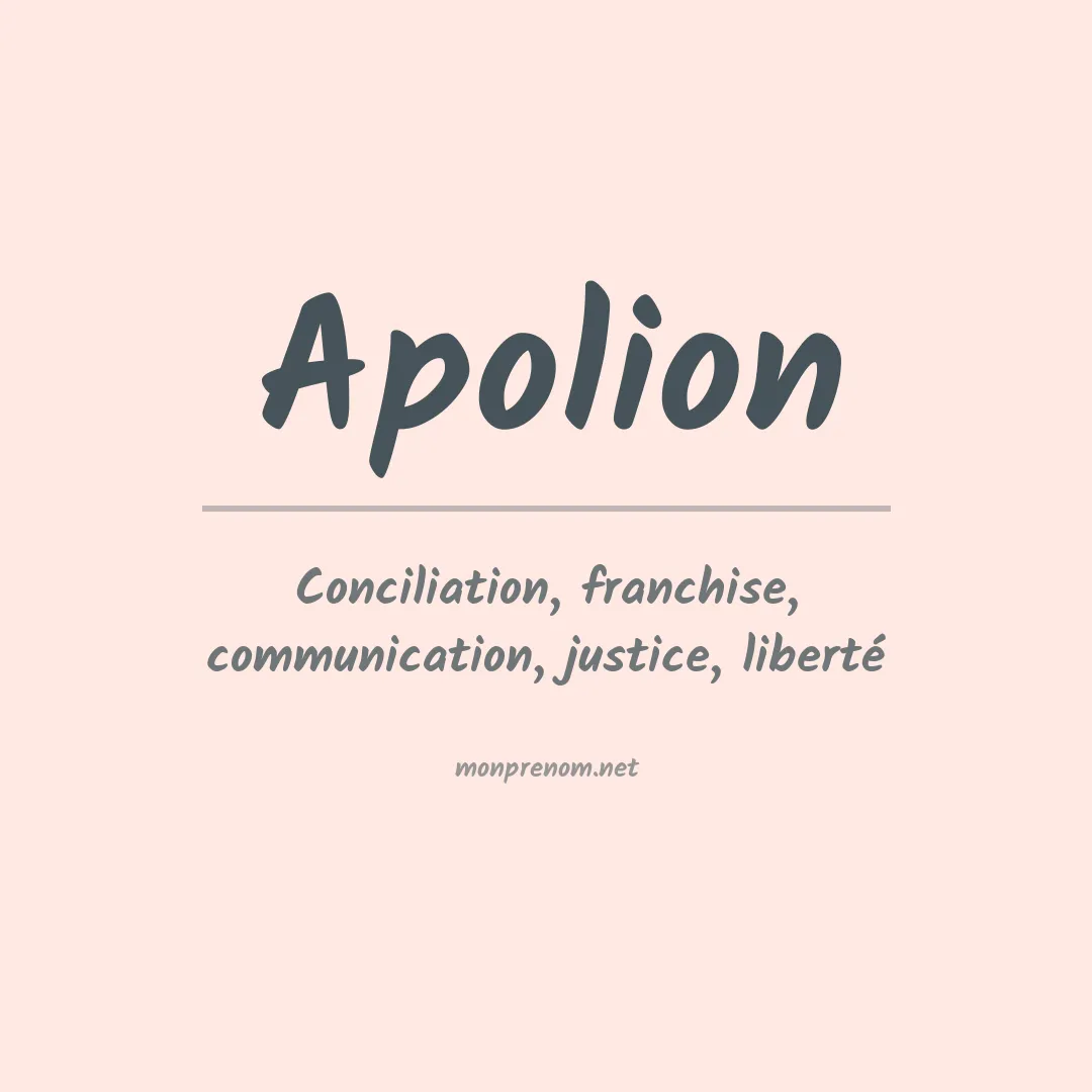 Signification du prénom Apolion