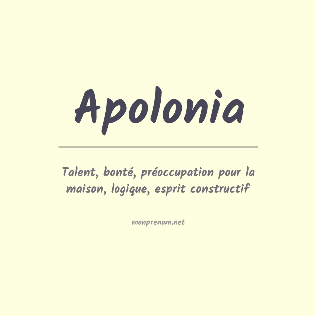 Signification du prénom Apolonia
