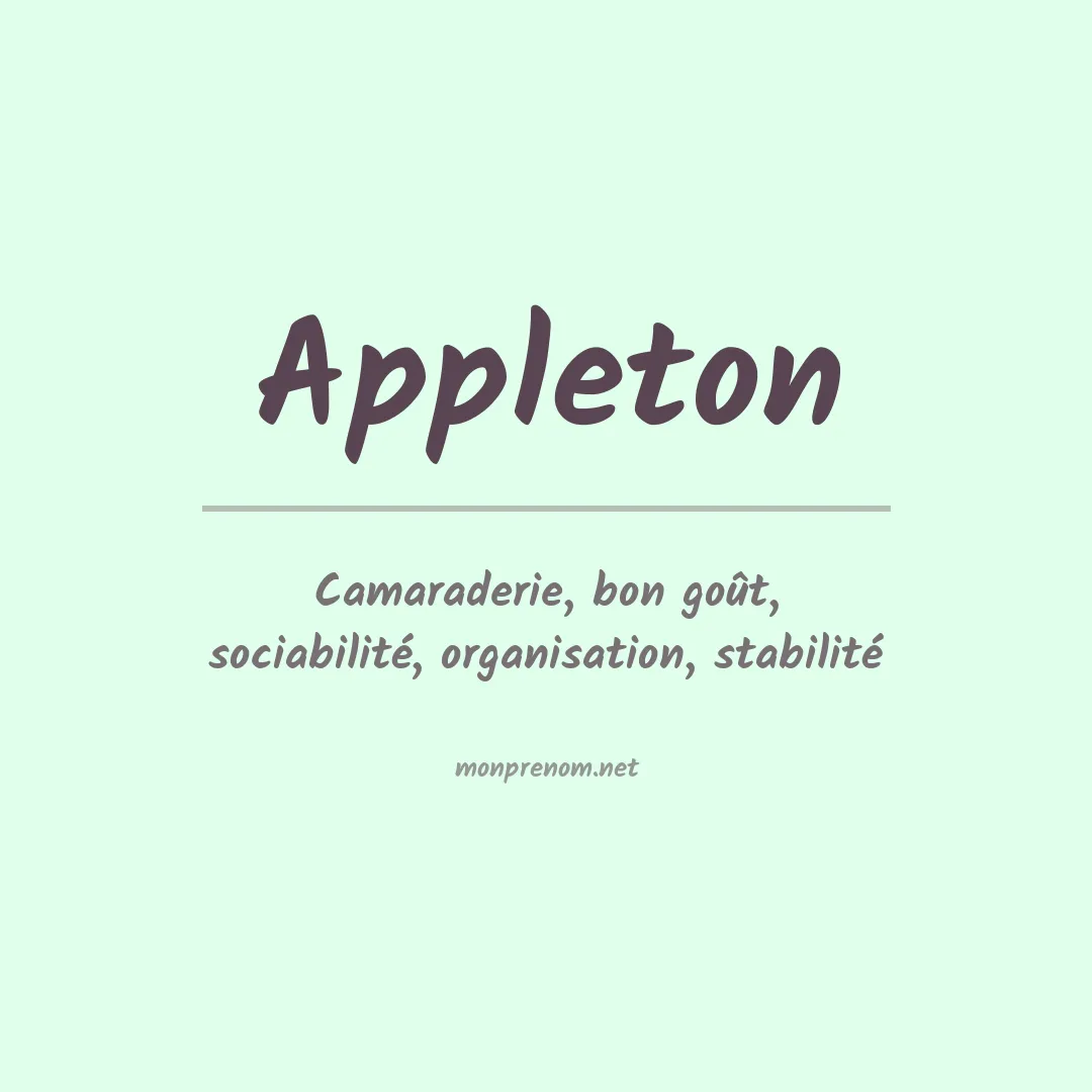 Prénom Appleton