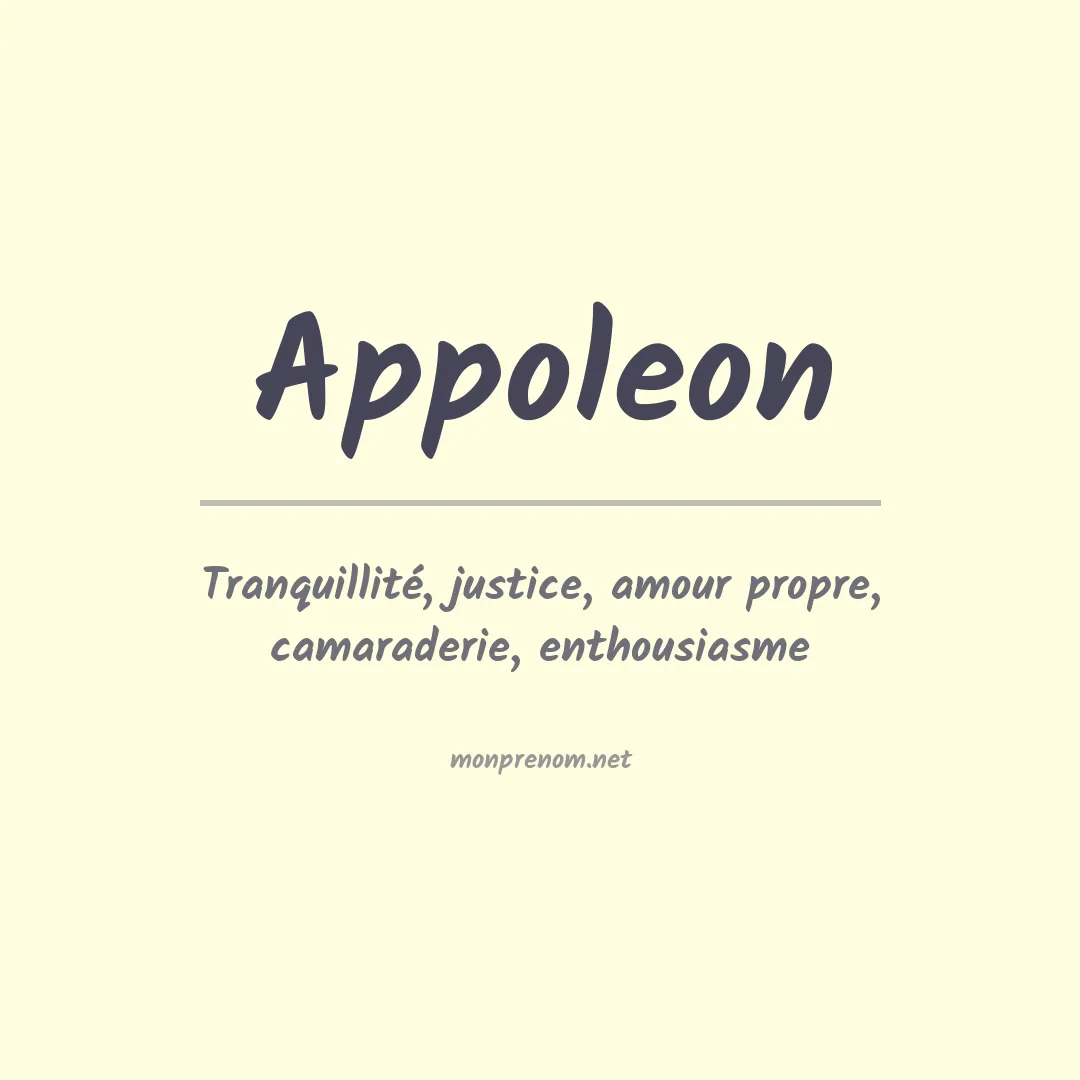 Signification du prénom Appoleon