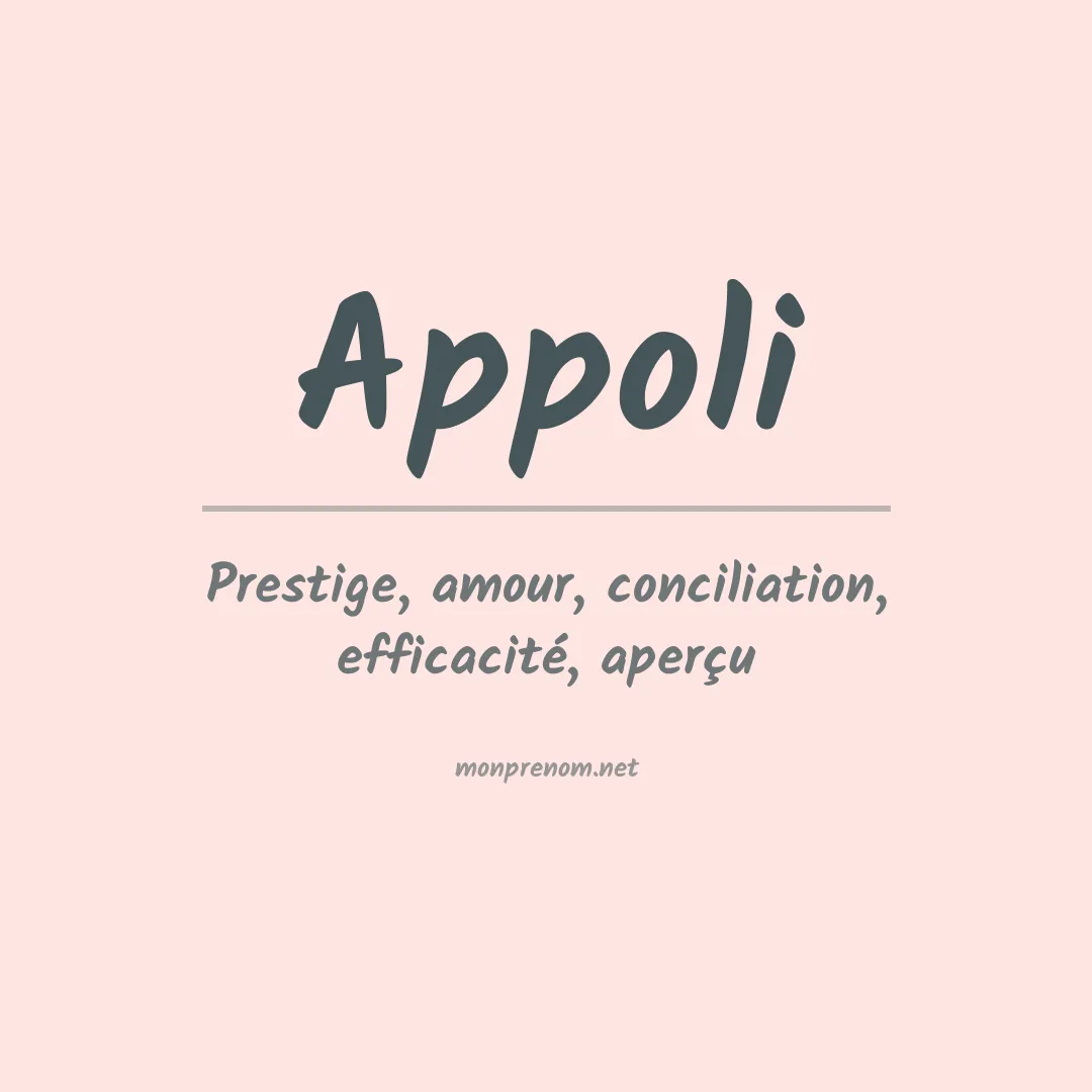 Signification du prénom Appoli