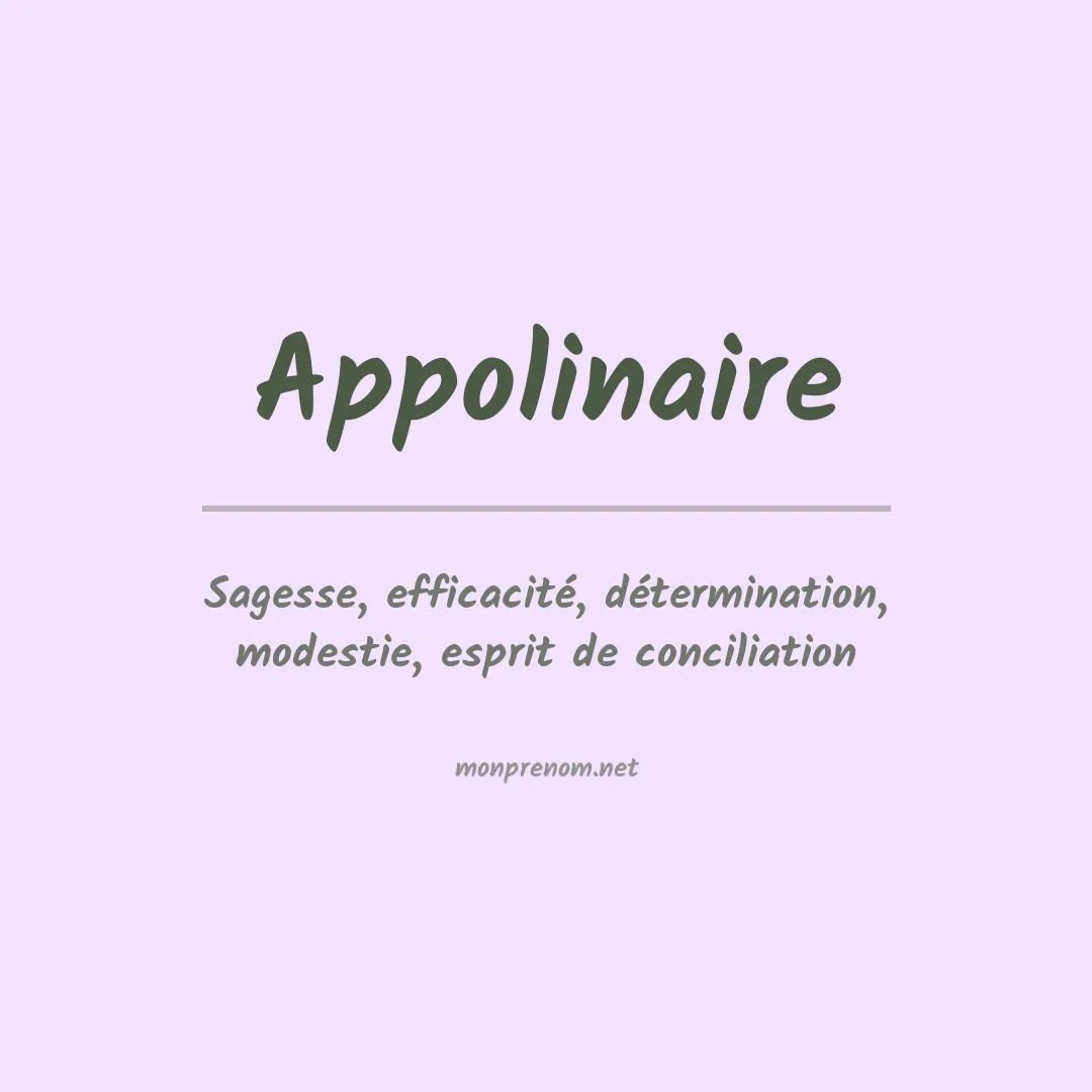 Signification du prénom Appolinaire