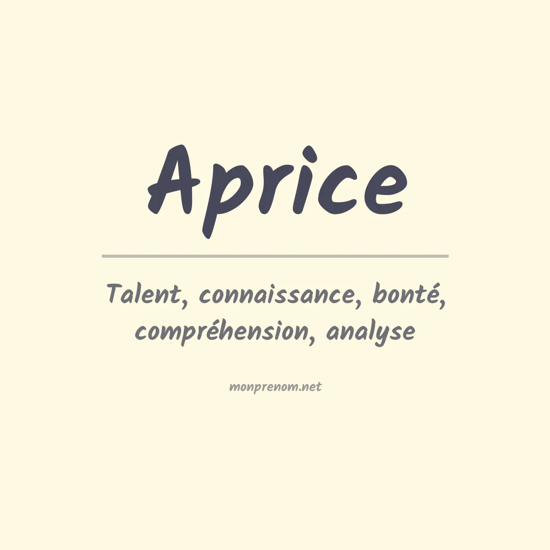 Signification du prénom Aprice
