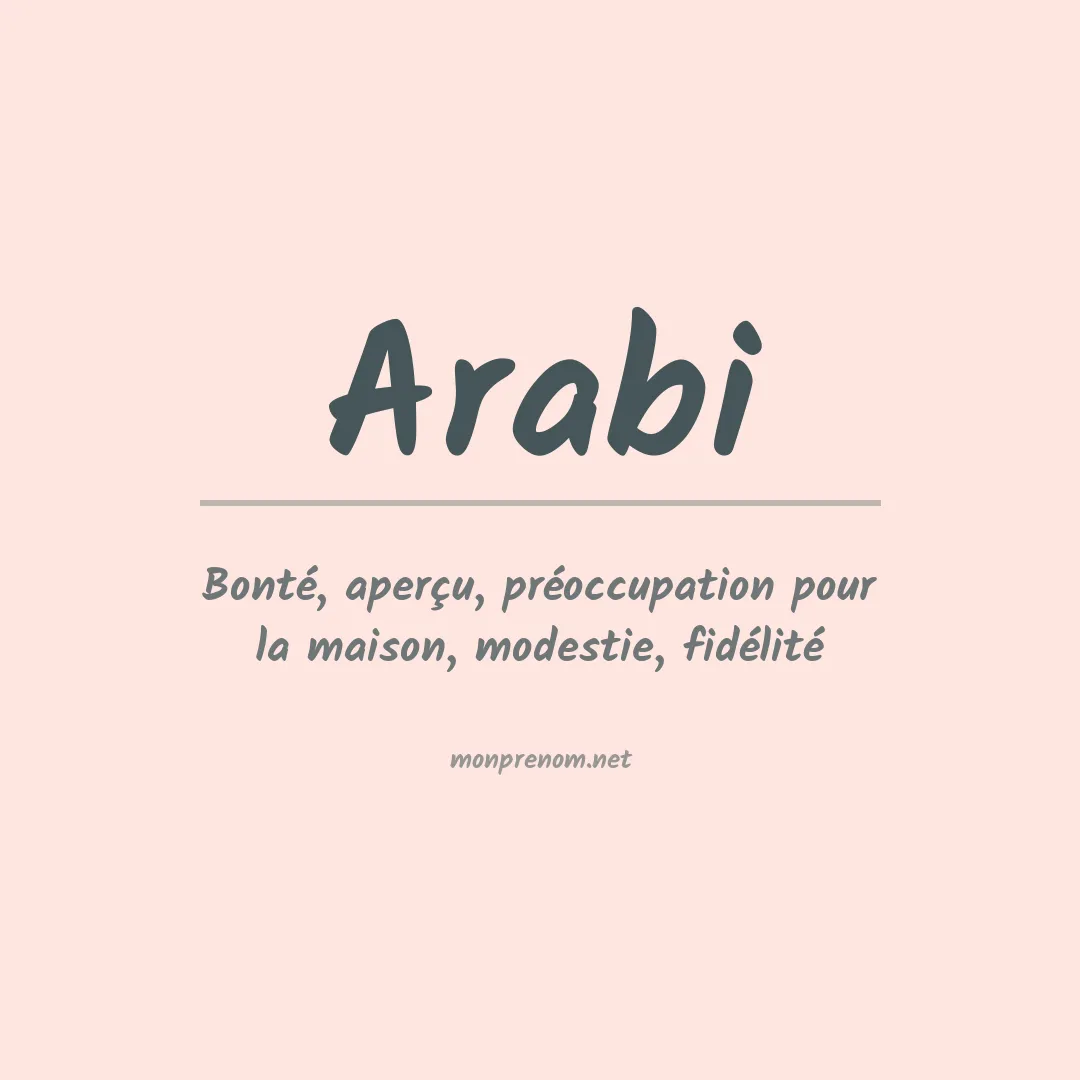 Prénom Arabi