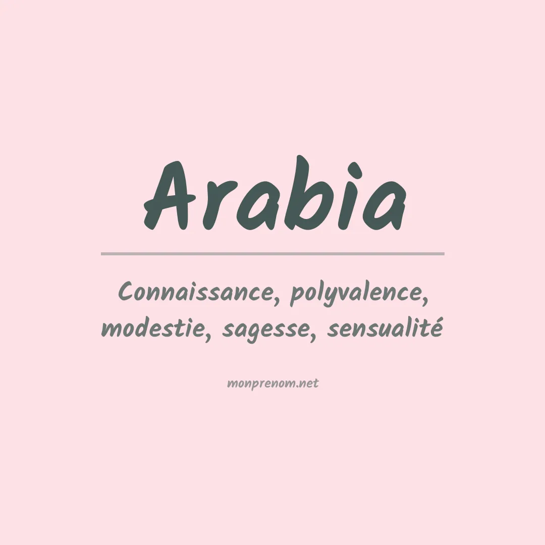 Prénom Arabia