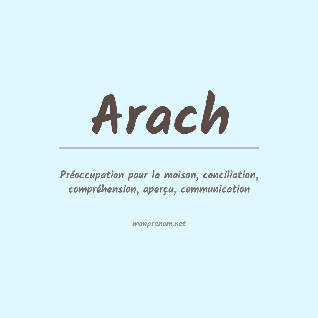 Signification du prénom Arach