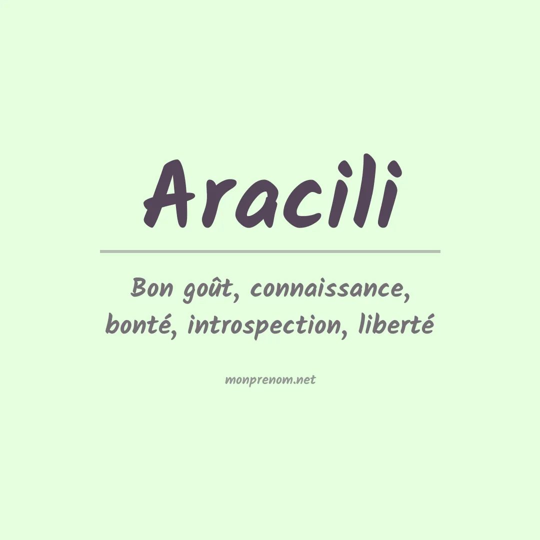 Signification du prénom Aracili