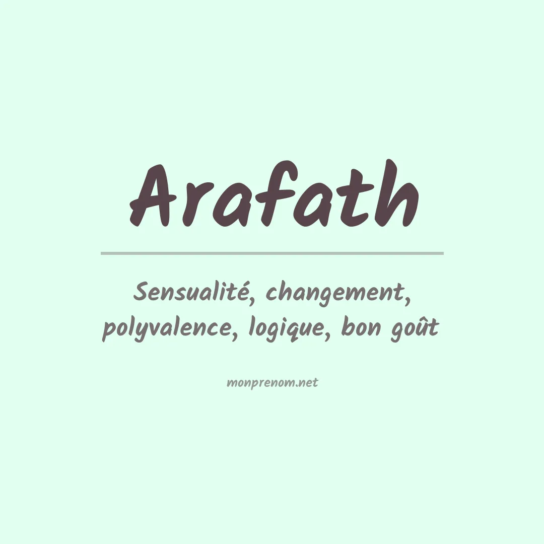 Signification du prénom Arafath
