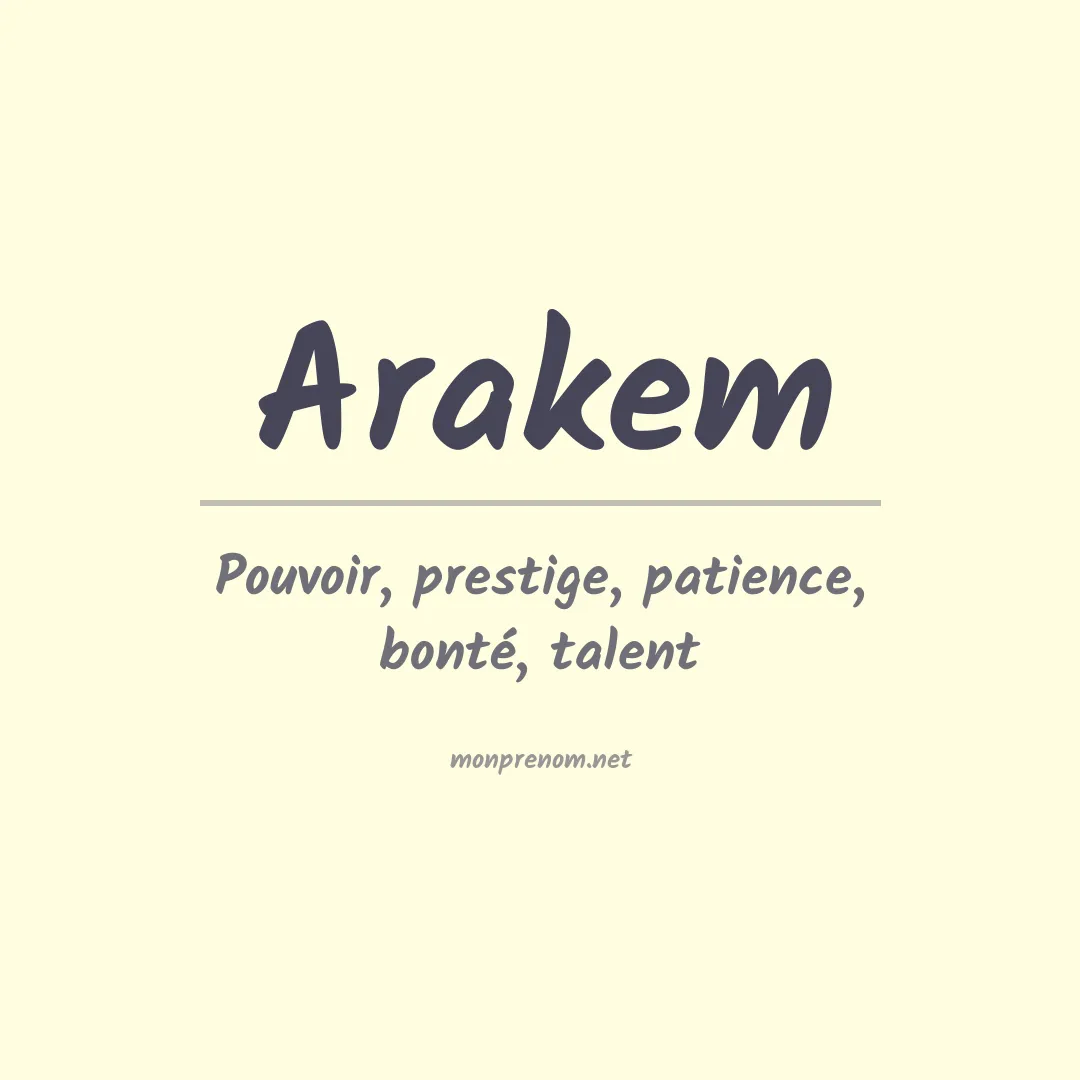 Signification du prénom Arakem