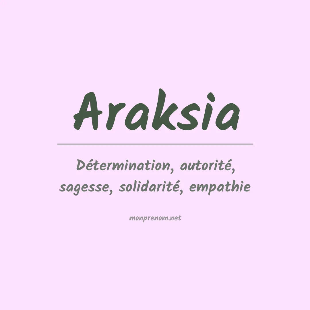 Signification du prénom Araksia