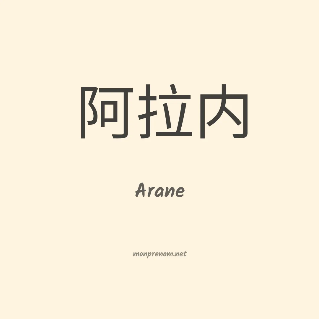 Arane en chinois
