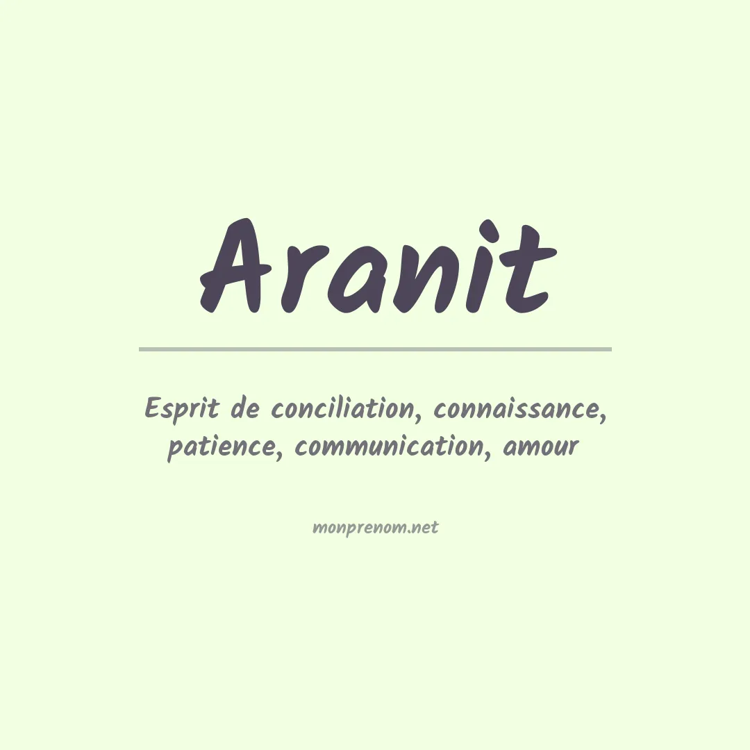 Signification du prénom Aranit