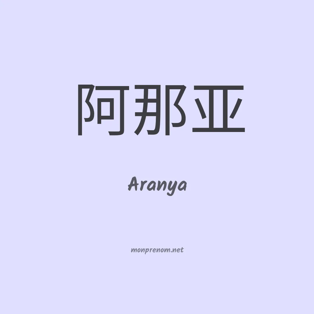 Aranya en chinois