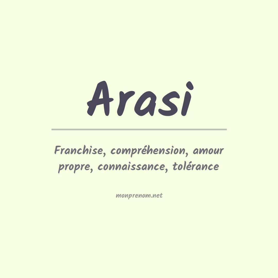 Signification du prénom Arasi